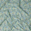 Sky Blue Floral Cotton Lawn Digital Print Fabric - 110 cm Width-D21216