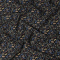 Black Floral Cotton Lawn Digital Print Fabric - 110 cm Width-D21217
