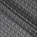 Black and White Floral Cotton Lawn Digital Print Fabric - 110 cm Width-D21238