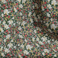 Green and White Floral Cotton Lawn Digital Print Fabric - 110 cm Width-D21240 Regal Fabrics