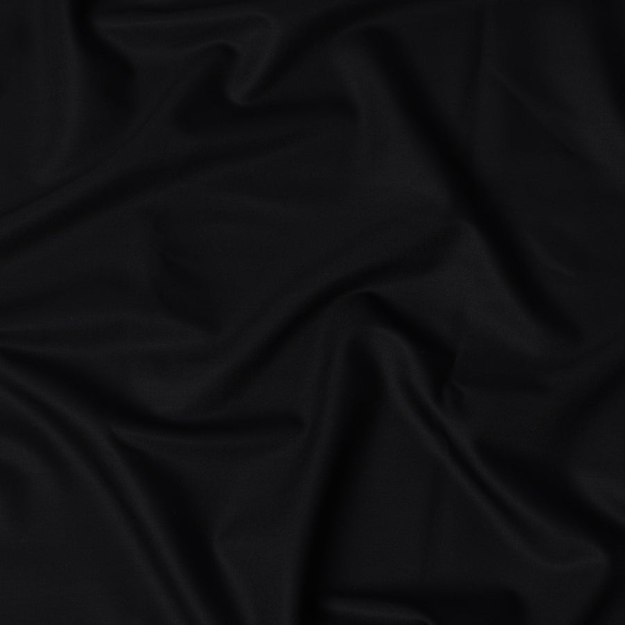 قماش بدلات من الصوف بالكامل من LORO PIANA Super 150 باللون الأسود - 3.5 متر، عرض 150 سم، صنع في إيطاليا - D21243