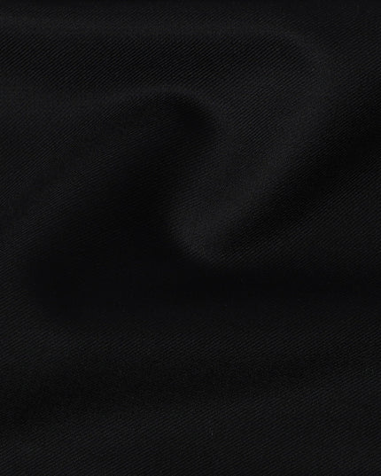 Black LOROPIANA Super 150's All Wool Suiting Fabric - 3.5 Meters, 150 cm Width, Made in Italy-D21243