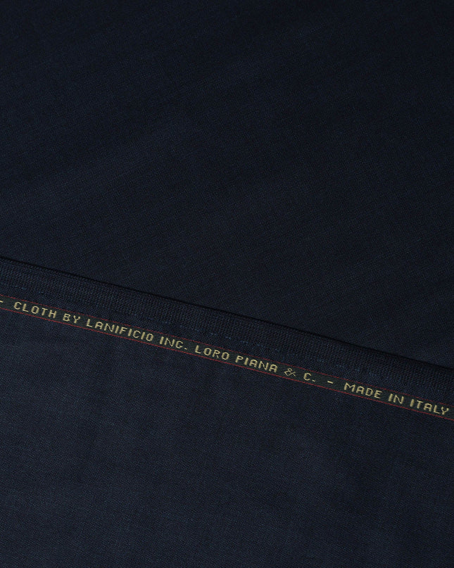 Navy Blue LOROPIANA Super 150's All Wool Suiting Fabric - 3.5 Meters, 150 cm Width, Made in Italy-D21244