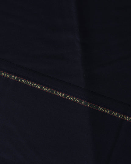 Midnight Blue LOROPIANA Super 150's All Wool Suiting Fabric - 3.5 Meters, 150 cm Width, Made in Italy-D21245