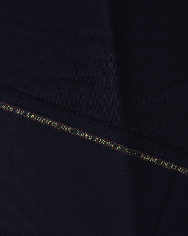 Midnight Blue LOROPIANA Super 150's All Wool Suiting Fabric - 3.5 Meters, 150 cm Width, Made in Italy-D21245