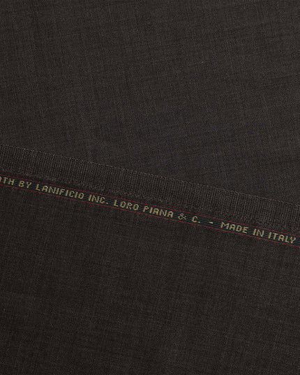 Brown LOROPIANA Super 150's All Wool Suiting Fabric - 3.5 Meters, 150 cm Width, Made in Italy-D21247