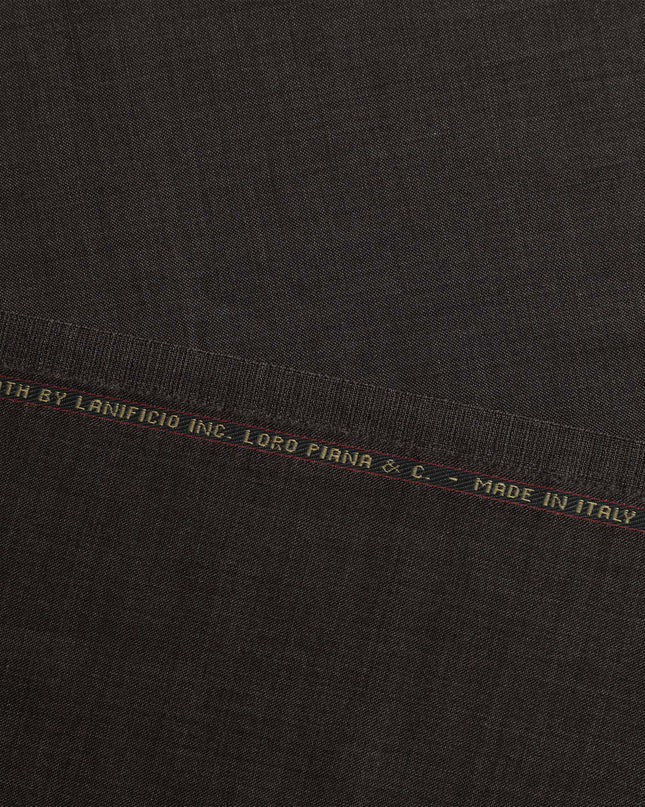 Brown LOROPIANA Super 150's All Wool Suiting Fabric - 3.5 Meters, 150 cm Width, Made in Italy-D21247