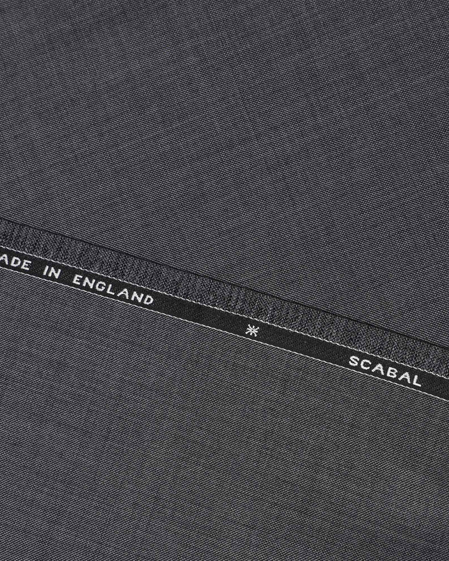 Grey SCABAL Super 120's All Wool Suiting Fabric - 3.5 Meters, 150 cm Width, Made in the UK-D21249