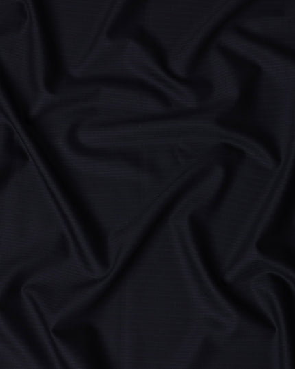 Navy Blue Italian Super 140's All Wool Suiting Fabric with Self Stripe Design, 4.0 Meters, Width 150 cm-D21343