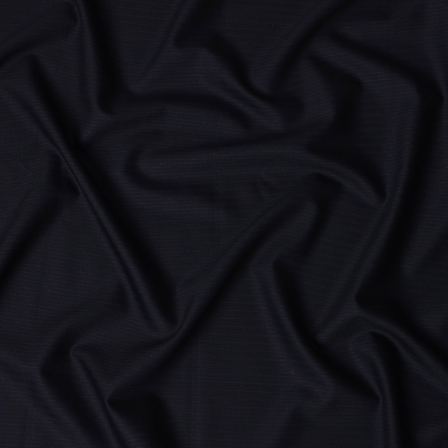 Navy Blue Italian Super 140's All Wool Suiting Fabric with Self Stripe Design, 4.0 Meters, Width 150 cm-D21343