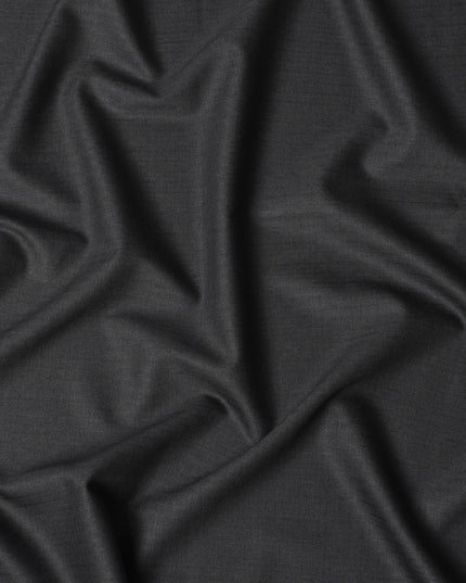 Charcoal Grey Italian Super 140's All Wool Suiting Fabric, 3.5 Meters, Width 150 cm-D21344