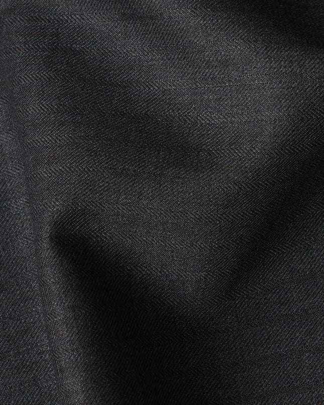 Charcoal Grey Italian Super 140's All Wool Suiting Fabric, 3.5 Meters, Width 150 cm-D21344