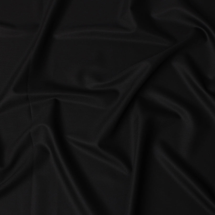 قماش بدلة إيطالي كلاسيكي أسود من الصوف بالكامل Super 130's، 3.50 متر، عرض 150 سم - D21347