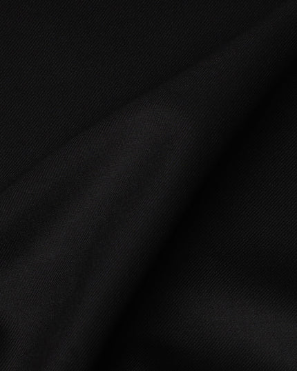 Classic Black Italian Super 130's All Wool Suiting Fabric, 3.50 Meters, Width 150 cm-D21347