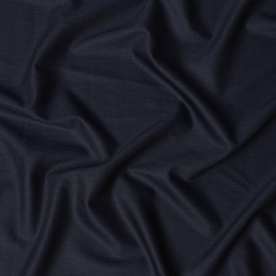 قماش بدلات إيطالي من الصوف بالكامل Super 130's باللون الأزرق الداكن، 3.50 متر، عرض 150 سم - D21348