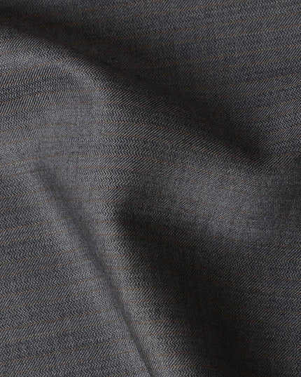 Grey with Subtle Pinstripe English Super 120's All Wool Suiting Fabric, 3.75Meters, Width 150 cm-D21349