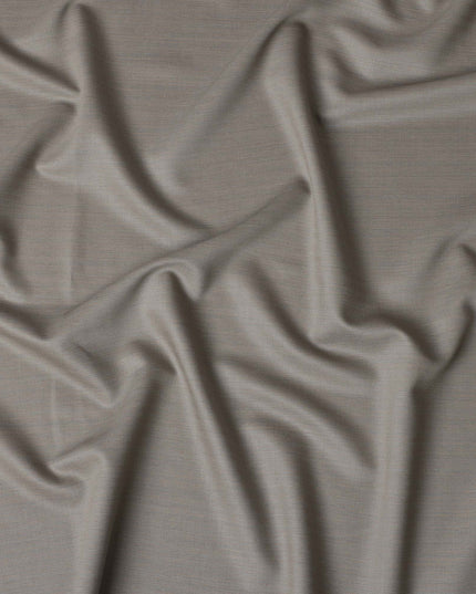 Light Grey with Subtle Pinstripe English Super 120's All Wool Suiting Fabric, 3.75Meters, Width 150 cm-D21350