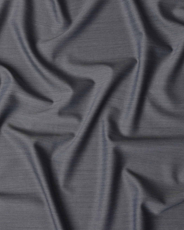 Steel Blue with Subtle Pinstripe English Super 120's All Wool Suiting Fabric, 3.75Meters, Width 150 cm-D21351