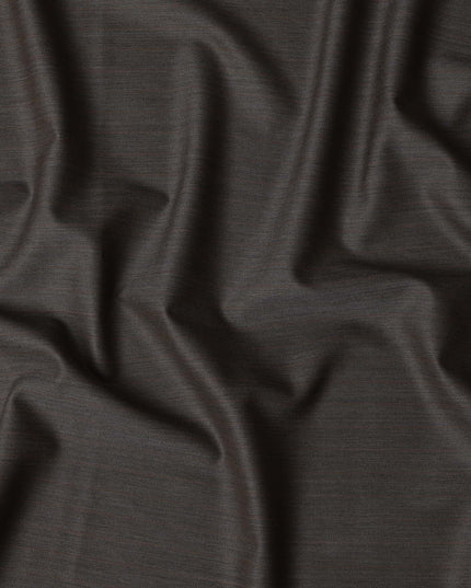 Greyish Brown with Subtle Pinstripe English Super 120's All Wool Suiting Fabric, 3.75Meters, Width 150 cm-D21352