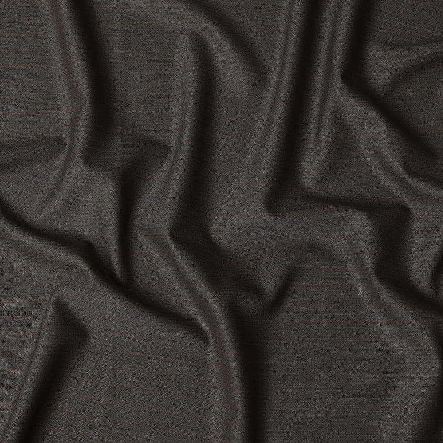 Greyish Brown with Subtle Pinstripe English Super 120's All Wool Suiting Fabric, 3.75Meters, Width 150 cm-D21352