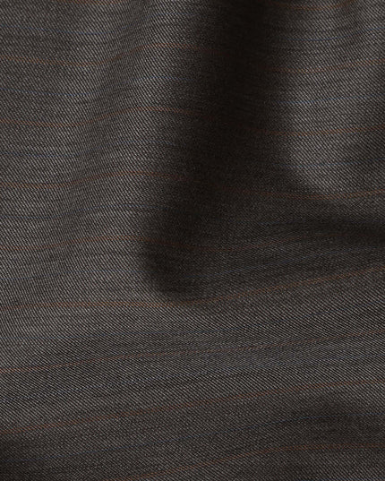 Greyish Brown with Subtle Pinstripe English Super 120's All Wool Suiting Fabric, 3.75Meters, Width 150 cm-D21352