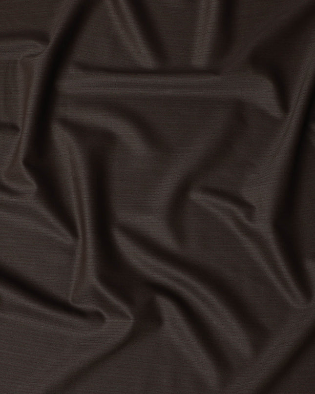 Brown with Red Pinstripe English Super 120's All Wool Suiting Fabric, 3.75Meters, Width 150 cm-D21355