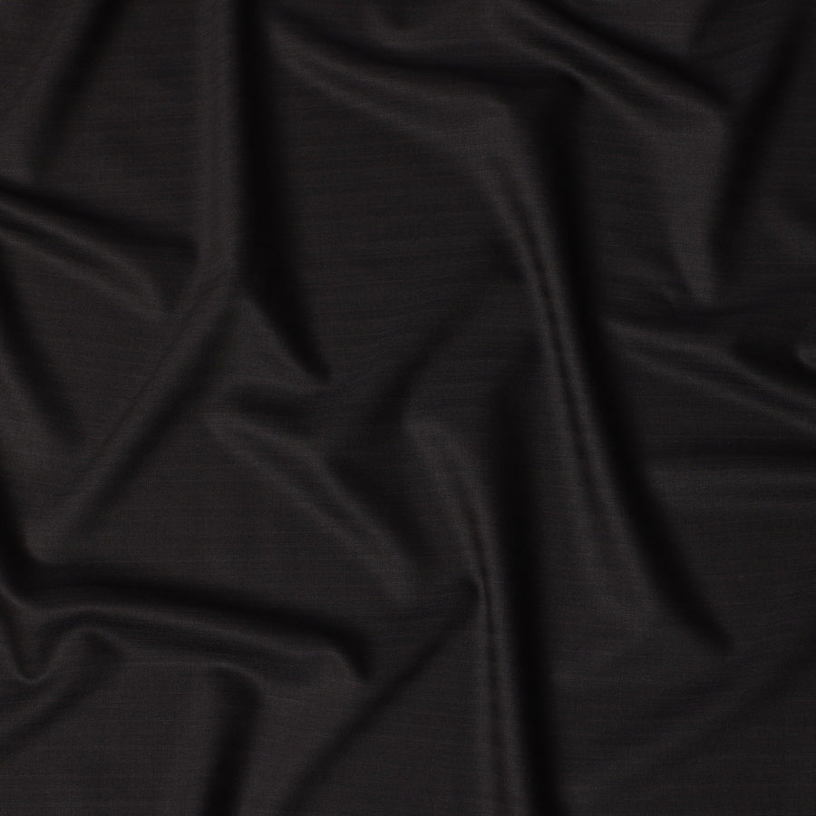 Charcoal Black English Super 120's All Wool Suiting Fabric, 3.75 Meters, Width 150 cm-D21356