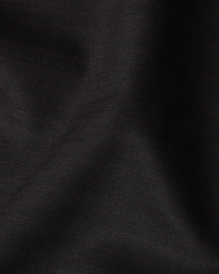 Charcoal Black English Super 120's All Wool Suiting Fabric, 3.75 Meters, Width 150 cm-D21356