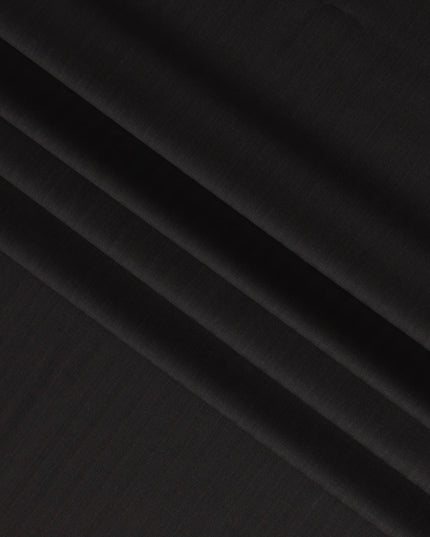 Charcoal Black English Super 120's All Wool Suiting Fabric, 3.75 Meters, Width 150 cm-D21356