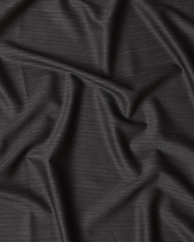 Brownish Grey with Subtle Stripe English Super 120's All Wool Suiting Fabric, 3.75 Meters, Width 150 cm-D21357