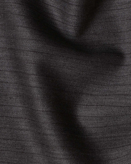 Brownish Grey with Subtle Stripe English Super 120's All Wool Suiting Fabric, 3.75 Meters, Width 150 cm-D21357