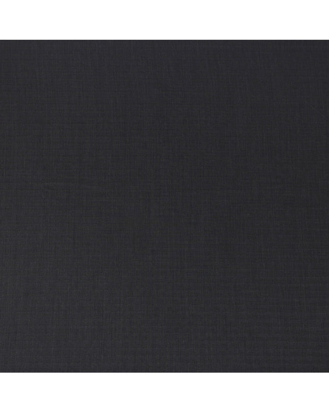 Dark Grey with Herringbone Pattern English Super 120's All Wool Suiting Fabric, 3.75 Meters, Width 150 cm-D21358