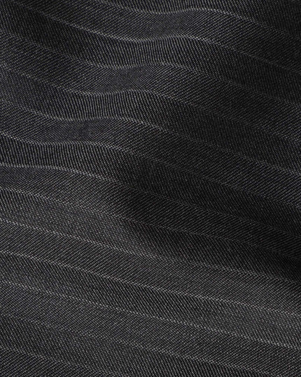 Charcoal Grey with Diagonal Stripe English Super 120's All Wool Suiting Fabric, 3.75 Meters, Width 150 cm-D21359