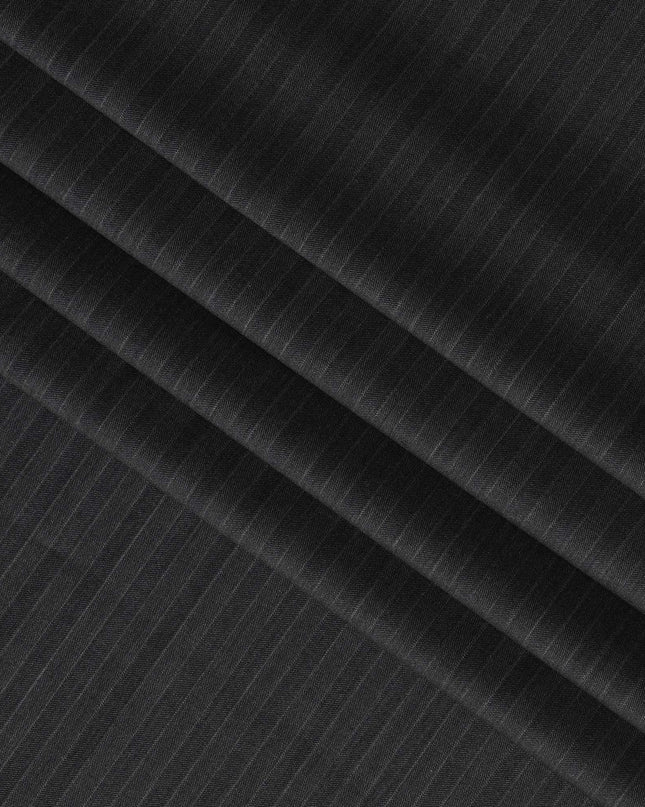 Charcoal Grey with Diagonal Stripe English Super 120's All Wool Suiting Fabric, 3.75 Meters, Width 150 cm-D21359