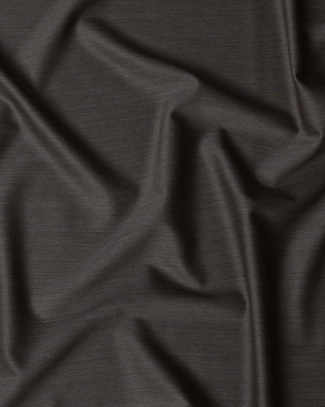 Taupe Brown with Rust Pinstripe English Super 120's All Wool Suiting Fabric, 3.75 Meters, Width 150 cm-D21361