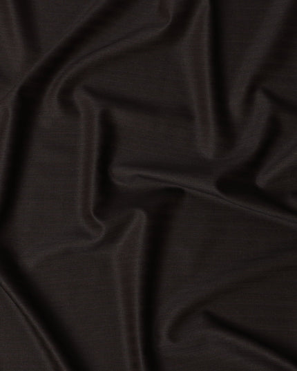 Espresso Brown with Subtle Pinstripe English Super 120's All Wool Suiting Fabric, 3.75 Meters, Width 150 cm-D21362