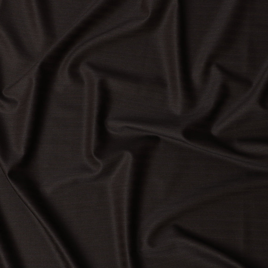 Espresso Brown with Subtle Pinstripe English Super 120's All Wool Suiting Fabric, 3.75 Meters, Width 150 cm-D21362