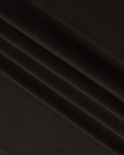 Espresso Brown with Subtle Pinstripe English Super 120's All Wool Suiting Fabric, 3.75 Meters, Width 150 cm-D21362