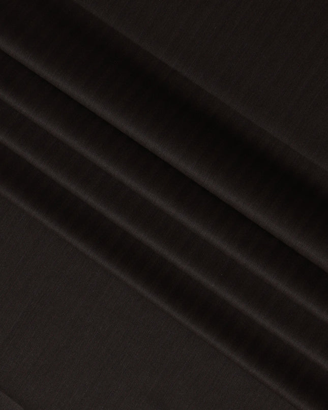 Espresso Brown with Subtle Pinstripe English Super 120's All Wool Suiting Fabric, 3.75 Meters, Width 150 cm-D21362