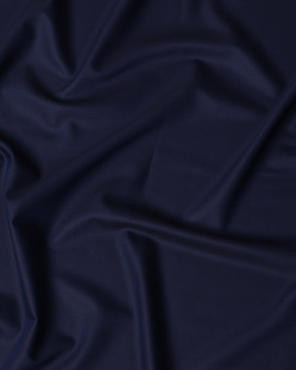 Deep Navy Blue English Super 150's All Wool Suiting Fabric, 3.5 Meters, Width 150 cm-D21363