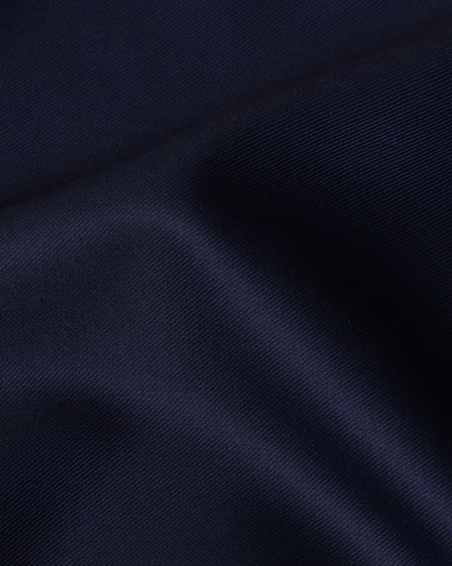 Deep Navy Blue English Super 150's All Wool Suiting Fabric, 3.5 Meters, Width 150 cm-D21363