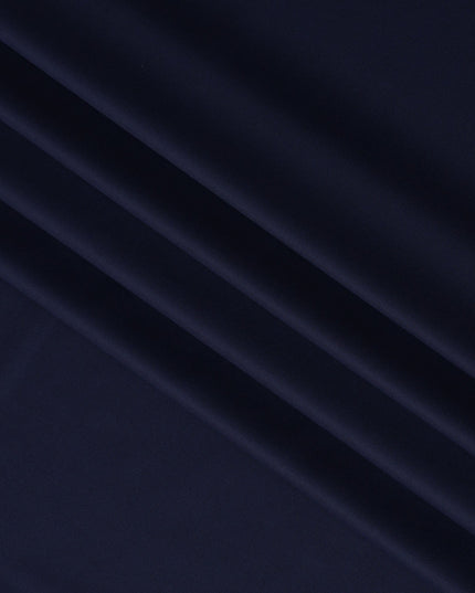 Deep Navy Blue English Super 150's All Wool Suiting Fabric, 3.5 Meters, Width 150 cm-D21363