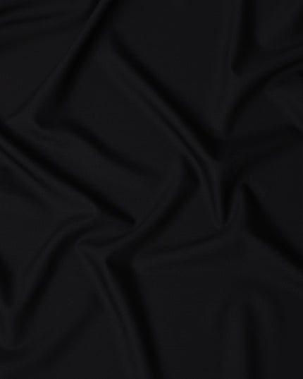 Jet Black English Super 150's All Wool Suiting Fabric, 3.5 Meters, Width 150 cm-D21364