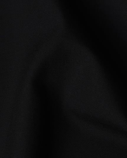 Jet Black English Super 150's All Wool Suiting Fabric, 3.5 Meters, Width 150 cm-D21364