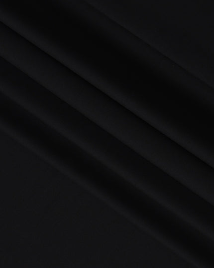 Jet Black English Super 150's All Wool Suiting Fabric, 3.5 Meters, Width 150 cm-D21364