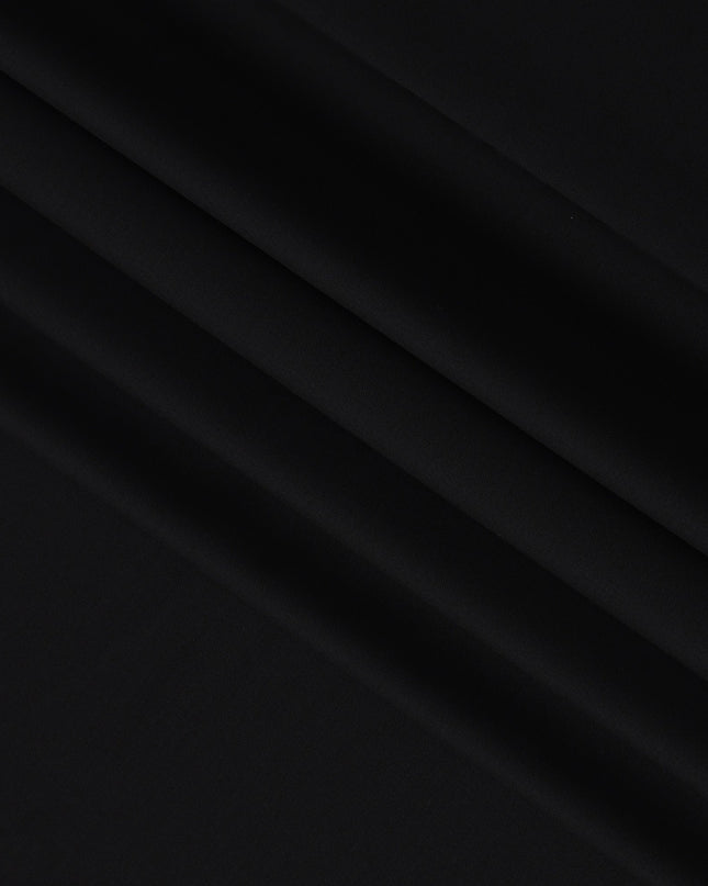 Jet Black English Super 150's All Wool Suiting Fabric, 3.5 Meters, Width 150 cm-D21364