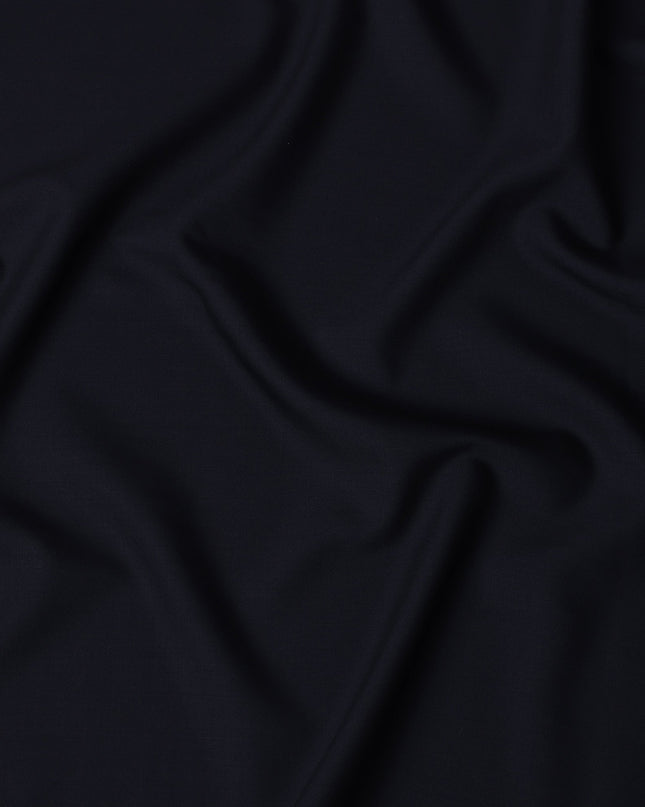 Navy Blue English Super 150's All Wool Suiting Fabric, 3.5 Meters, Width 150 cm-D21365