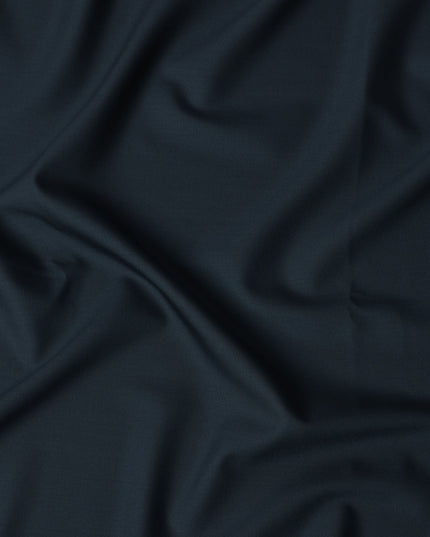 Petrol Blue English Super 150's All Wool Suiting Fabric, 3.5 Meters, Width 150 cm-D21366