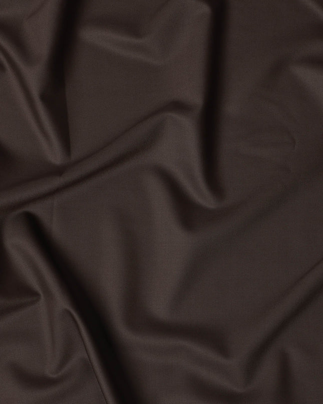 Mocha Brown English Super 150's All Wool Suiting Fabric, 3.5 Meters, Width 150 cm-D21367