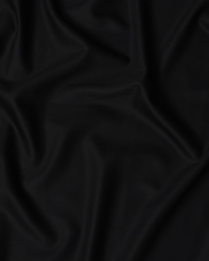 Classic Black English Super 160's All Wool Suiting Fabric, 3.5 Meters, Width 150 cm-D21372